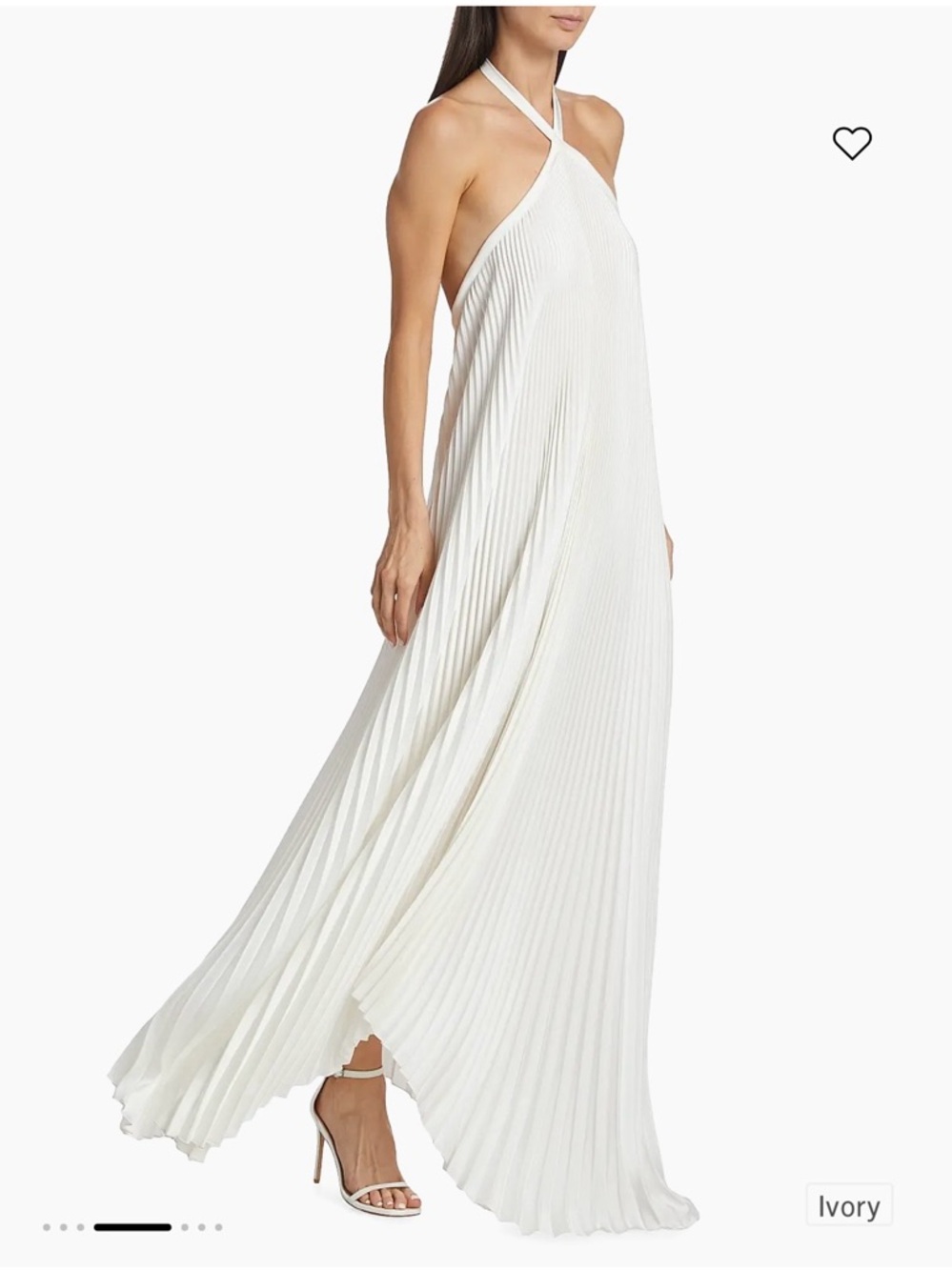 Deesse Gown - Asymmetric Pleated Halter Gown - Picture 2 of 6